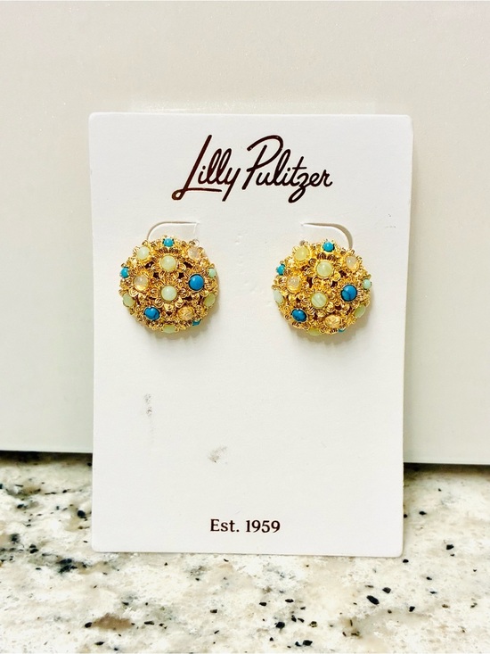 Lilly Pulitzer Jewelry - NWT Lilly Pulitzer gold stud earrings